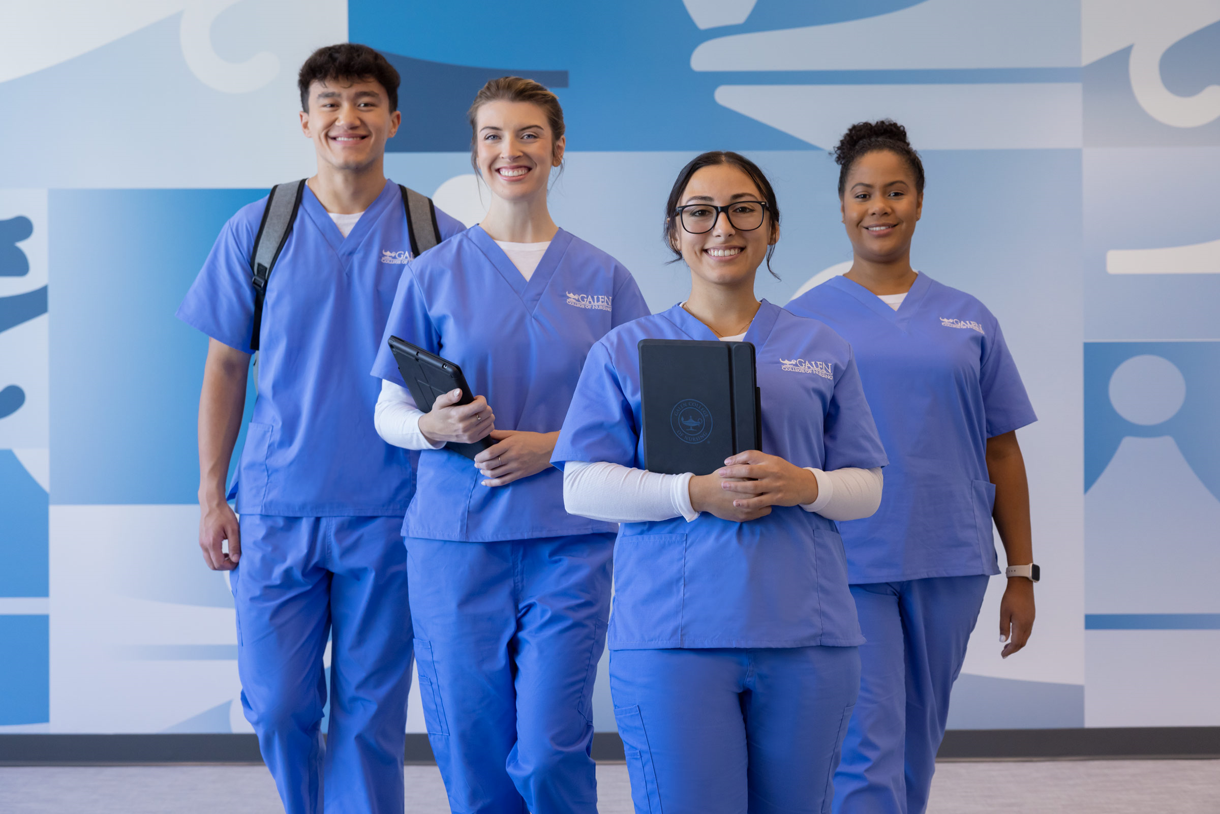 Nursing students smiling